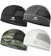 MELASA 4 Pack Cooling Skull Cap for Men Women, Breathable Mesh Helmet Liner, Sweat Bike Cap for C...