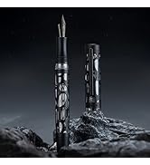 Asvine V169 Vacuum Filling Fountain Pen, Matte Black Water Drop Skeleton Transparent Acrylic Pen,...