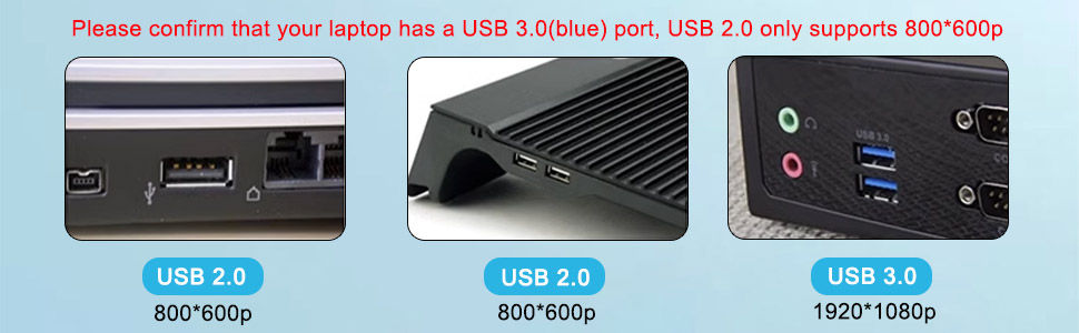 USB 3.0 to VGA Adapter, USB to HDMI Adapter for 2 monitors