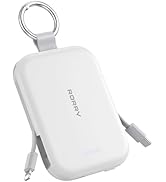 RORRY Portable Charger, 5000mAh Portable Charger Power Bank with Built-in Cables, Travel Keychain...