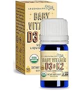 Legendairy Milk Baby Vitamin D3 &amp; K2 Liquid Drops, Certified Organic Baby Vitamin D for Infants w...
