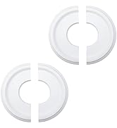 Semetall 2Pcs Lighting PU Ceiling Medallion,White Ceiling Medallion 10 inches for Light Fixtures,...