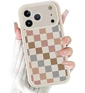 Vulfwela for iPhone 17 Pro Max 6.9'' Aesthetic Colorful Checkered Phone Case, Cute Checkerboard P...