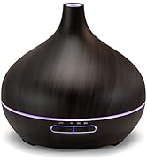 Meross Essential Oil Diffuser, 400ML Aromatherapy Diffuser with 4 Timer &amp; 7 Colors LED Lights, Wa...