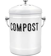 ENLOY Compost Bin Kitchen, Countertop Compost Bin with Lid Use for Kitchen Food Waste, Powder Coa...