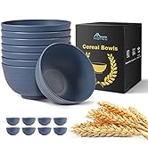 HOTEC Unbreakable Wheat Straw Cereal Bowls - Microwave &amp; Dishwasher Safe Soup and Salad Bowls, Se...