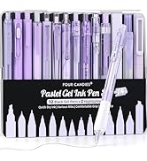Four Candies 14Pack Pastel Gel Ink Pen Set,Cute Retractable 0.5mm Fine Point Pen,Note Taking Aest...