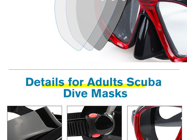 Swim Goggles Adult with Nose Cover, Clear Diving Mask Wide View No Blurring for Men Women Youth