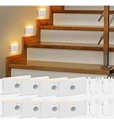wowatt Rechargeable Motion Sensor Stair Light, Whtie Automatic Lights with Magnetic Mount, Dimmab...