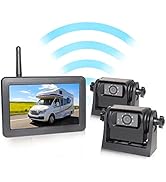 EWAY 5 Inch Monitor, 2 Backup Cameras Wireless WiFi Magnetic Hitch Rear View Reverse Camera Recha...