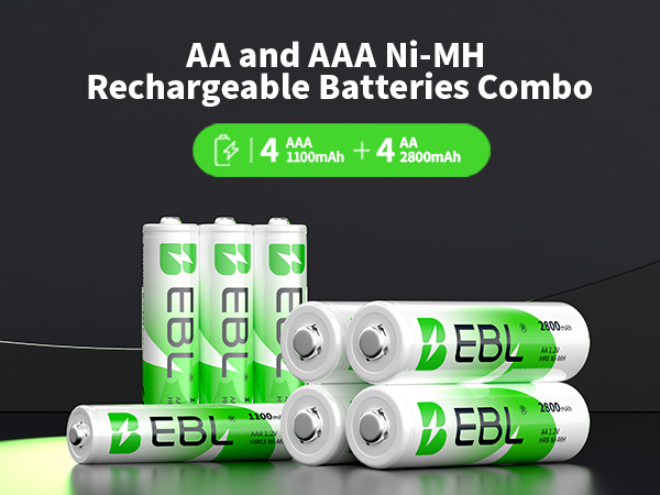 AA and AAA Ni-MH RechargeableBatteries Combo
