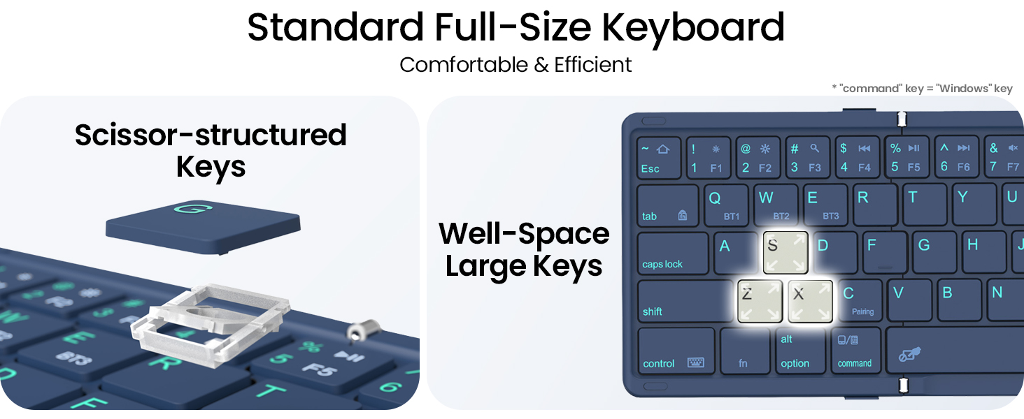 full size foldable keyboard