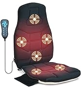 Giantex Back Massager Chair Pad - Memory Foam Massage Seat Cushion with Heat, 3 Speeds, 5 Vibrati...