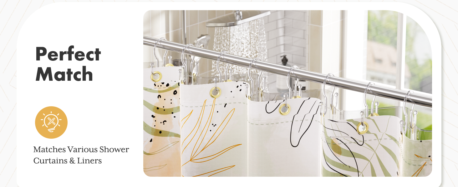 shower curtain rings Shower Curtain Hooks RustProof Shower Hooks for Shower Curtain Liner