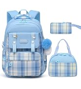 Alrisg Teen Girls Backpack Aesthetic Laptop Bookbag Elementary Middle School Travel Daypacks Moch...