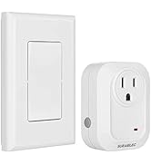 Suraielec Wireless Wall Switch Remote Control Outlet, No Wiring Needed, 100ft RF Range, Pre-Progr...