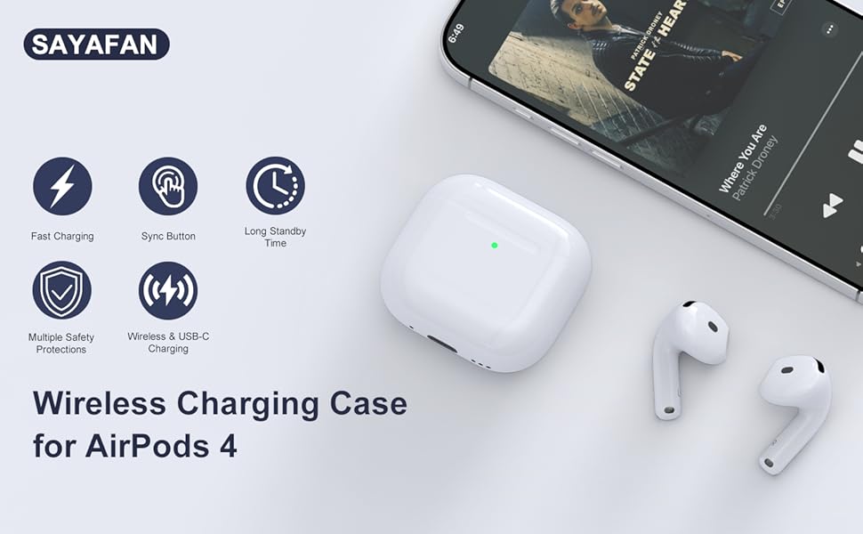 charging case replacement for airpods 4