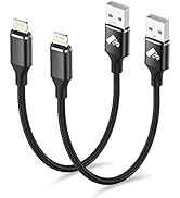 Aioneus Short Lightning Cable 1ft 2Pack, [Apple Certified] 1 Foot iPhone Cable Fast Charging Nylo...