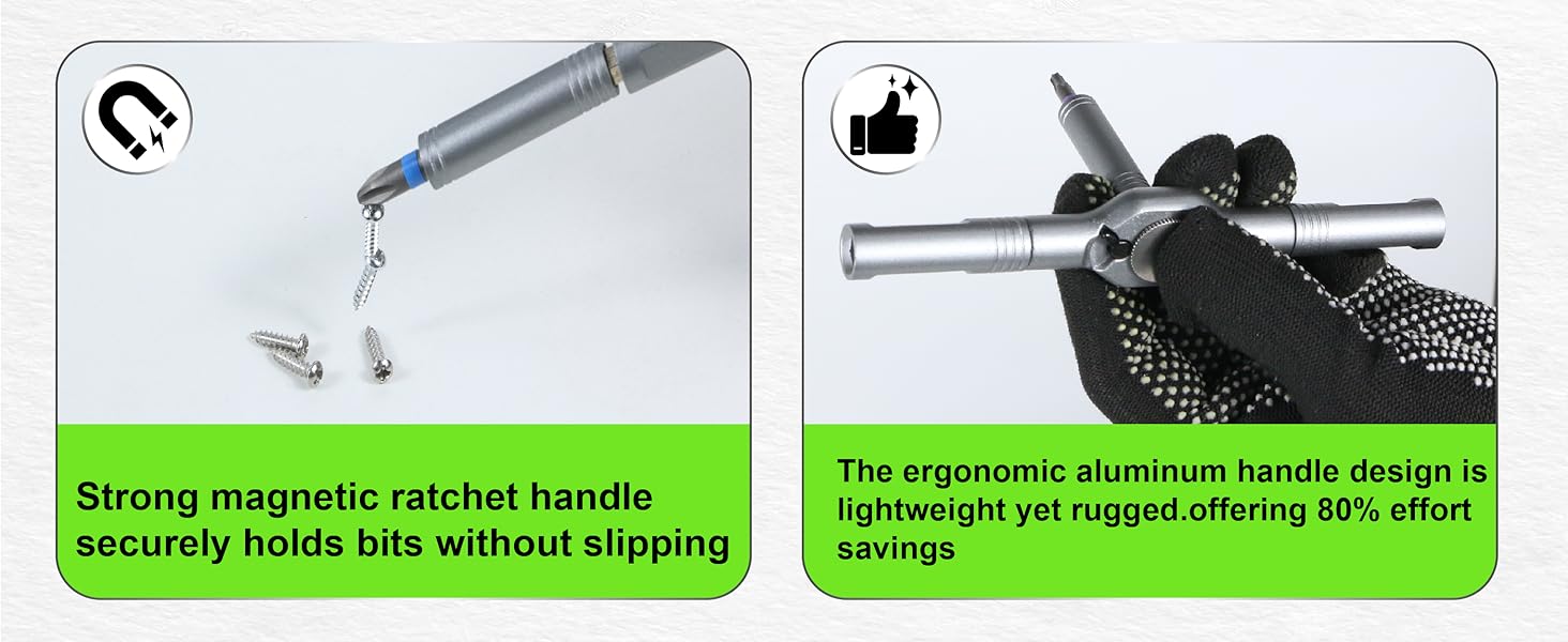 magnetic ratchet screwdriver set