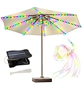 ZNYCYE Solar Umbrella Lights, 8 Strands Patio Umbrella Lights Outdoor with 8 Modes 3V Solar Panel...