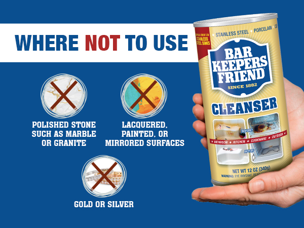 Do not use on polished stone gold silver lacquered painted mirrored surfaces