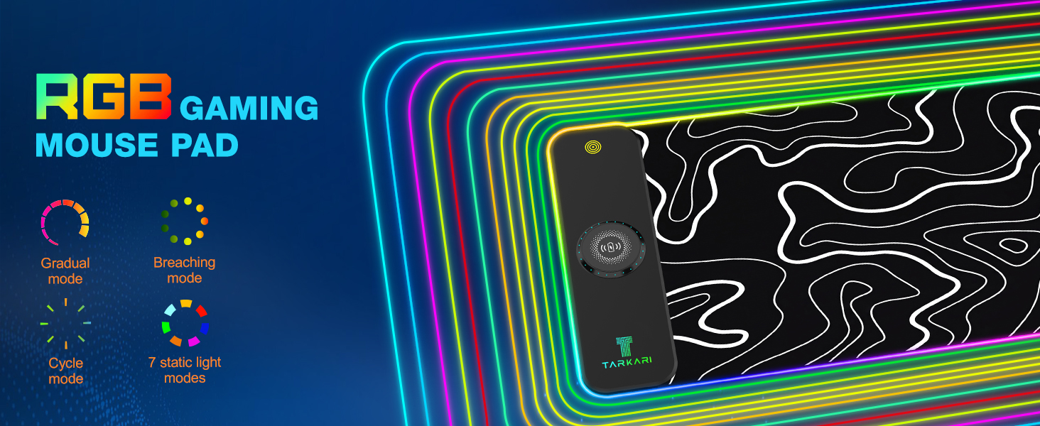 TARKARI Magnetic Wireless Charging RGB Mouse Pad