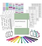 PAPERAGE Bullet Journal Kit, Dotted Journaling Set &amp; Stationary Kit, Hardcover Dotted Journal Not...