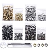 SEMINI Grommet Kit 800 Sets 4mm Gronmets Eyelets with 3 Pieces Install Tool Kit, 4 Colors