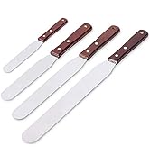 Acronde 4PCS Straight Cake Icing Spatula Set 4” 6” 8” 10” Professional Stainless Steel Cake Decor...