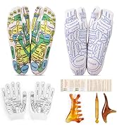 Worive Reflexology Socks Set with Gloves Tools, 2 Pairs Massage Socks Chiro Acupressure Acupunctu...