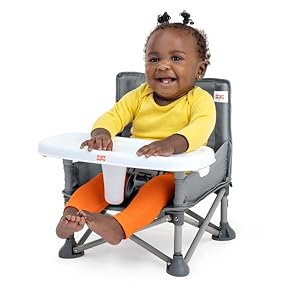 Bright Starts Pop 'N Sit Portable Booster, Grey