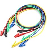 WOWOONE 5PCS Jumper Wires with Alligator Clips Electrical, Heavy Duty Test Leads – 1000V/15A, 45"...