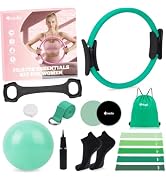 Hoedia Pilates Kit for Women, Pilates Equipment Ring and Ball Set with Resistance Bands, Yoga Str...