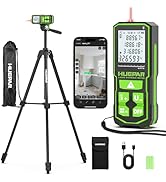 Laser Distance Measure 395 Feet with 60 Inch Tripod, Huepar Laser Distance Meter with Bluetooth &amp;...