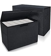 Leffis 2 Pack Collapsible Comic Book Storage Box 15.5" X 7.5" X 11.3", Short Comic Book Box with ...