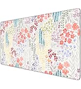 Floral Gaming Mouse Pad Large Desk Mat XXL Mouse Pad Botanical Non-Slip Rubber Base Keyboard Pad ...