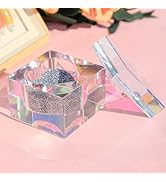 BOMOQING Nail Dappen Dish with Lid, Square Crystal Monomer Dish for Acrylic Nails, Monomer Holder...