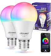 DiCUNO Smart Light Bulbs, Full Color Changing Bulb, Work with Alexa, Google Assistant, No Hub Req...