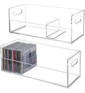 MyGift 2 Pcs Clear Acrylic CD Holder Racks, Stackable CD Storage Box, Music Disc DVD Display Case...