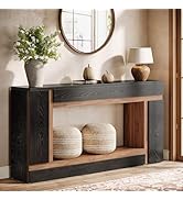 Tribesigns 63-Inch Long Console Table for Entryway, 2-Tier Narrow Wooden Rectangular Sofa Table B...