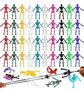 DIYASY Stretchy Skeletons Toys, 50 Pack Halloween Party Favors for Kids Stretchy Skull Bulk Set B...