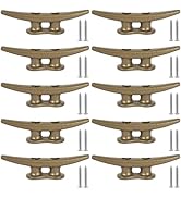 Dock Cleats 4 Inch 10 Pack, Iron Antique Bronze Boat Cleats, Boat Dock Cleats with Screws Weather...