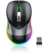 PEIOUS Wireless Mouse, Jiggler Mouse for Laptop - LED Mouse Rechargeable Computer Mice Mouse Move...