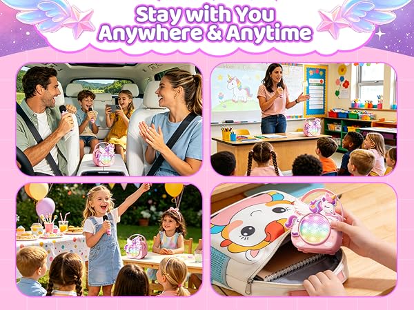 kids karaoke machine for kids microphone mini unicorn gifts for girls 4-6 gifts for 4 year old girl