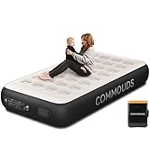 COMMOUDS Twin Air Mattress with Built-in Battery Powered Removable Pump, 13