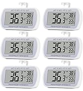 6 Pack Digital Refrigerator Thermometer Fridge Freeze Room Thermometer Waterproof Large LCD Displ...