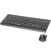 Manhattan Wireless Keyboard and Mouse Combo Set - Full-Size, Quiet Typing, 1200 DPI Precision, Un...