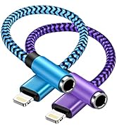 2-Pack Lightning to 3.5mm Aux Adapter, iPhone Headphone Adapter for Aux Cord [Apple MFI Certified...
