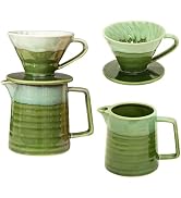Topadorn Pour Over Coffee Maker Set, 13 Oz Ceramic Coffee Maker &amp; Pour Over Coffee Dripper, Reusa...