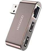 MOGOOD USB to Ethernet Adapter 2-Port USB Hub with RJ45 10/100 Ethernet LAN Network Adapter RJ45 ...